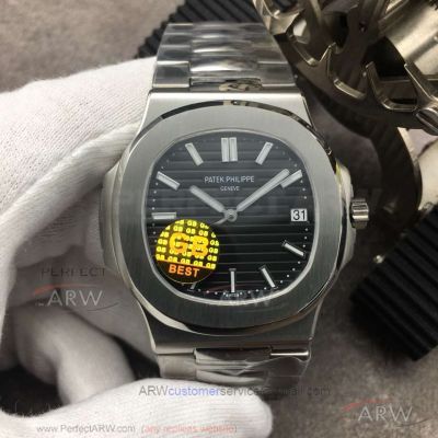 GB Best Replica Patek Philippe Nautilus 5711 Black Dial SS Case 40 MM 9015 Automatic Watch